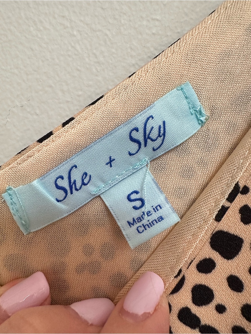 She +‎ Sky Cheetah Print Belted Romper Beige & Black Women’s Small - Picture 4 of 9